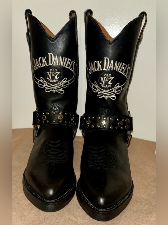 Jack Daniels Other - Jack Daniel's Old No. 7 Black Leather Harness Cowboy Boots. Vintage, size 9EE